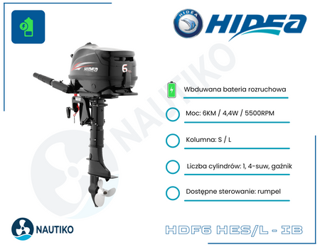 ⚙️ Silnik Zaburtowy Hidea HDF6BHES-IB 6KM / WBUDOWANY AKUMULATOR