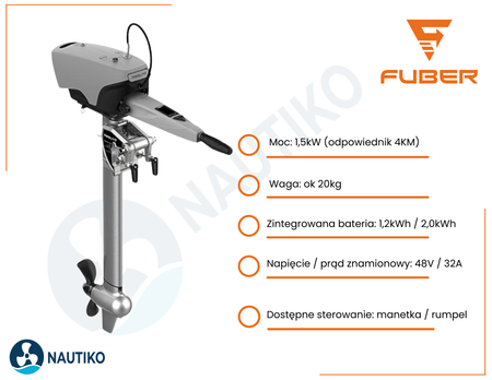 ⚡ FUBER  Global 1.5   przenośny silnik elektryczny 1,5 kW Rumpel / wbudowana bateria 2000Wh