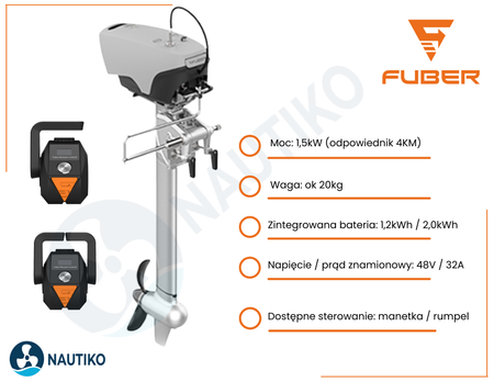 ⚡ FUBER  Global 1.5   przenośny silnik elektryczny 1,5 kW Manetka / wbudowana bateria 2000Wh